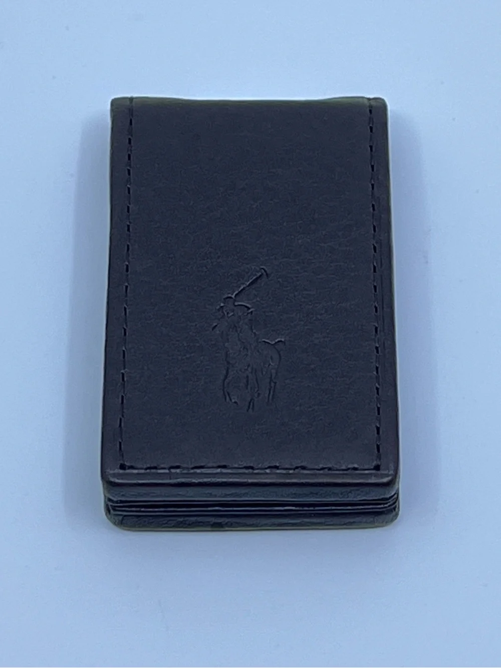 Polo Ralph Lauren Men's Pebbled Leather Money Clip | Dark Brown